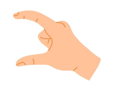 Çizgi filmdeki el küçük bir jest yapıyor, başparmak ve işaret parmağını birbirine çimdikliyor, küçük ya da önemsiz bir miktarı oyuncu ve anlamlı bir şekilde sembolize ediyor.