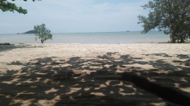 beautiful scenery on the beach of bangka belitung