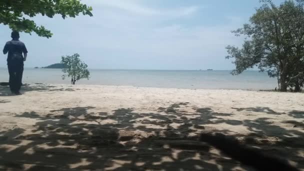 Vedere Plajă Insula Bangka Indonezia — Videoclip de stoc