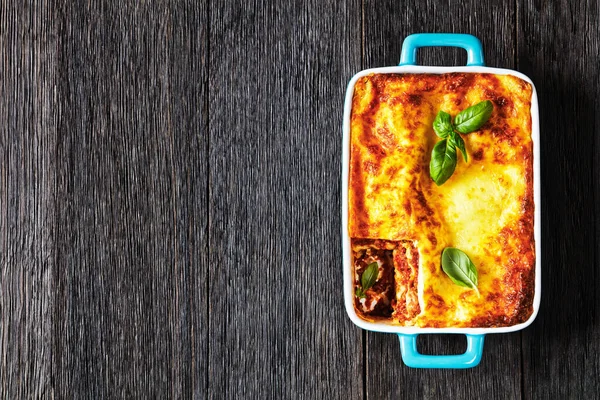 Lasagne Forno Italian Beef Lasagna Нашарована Класичним Соусом Ragu Макаронами — стокове фото