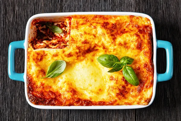 Lasagne Forno Italian Beef Lasagna Нашарована Суцільною Яловичиною Соусом Маринари — стокове фото