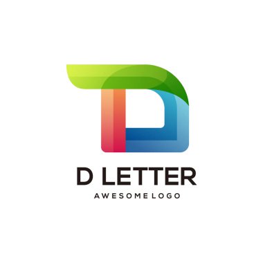 D letter logo initials colorful gradient abstract