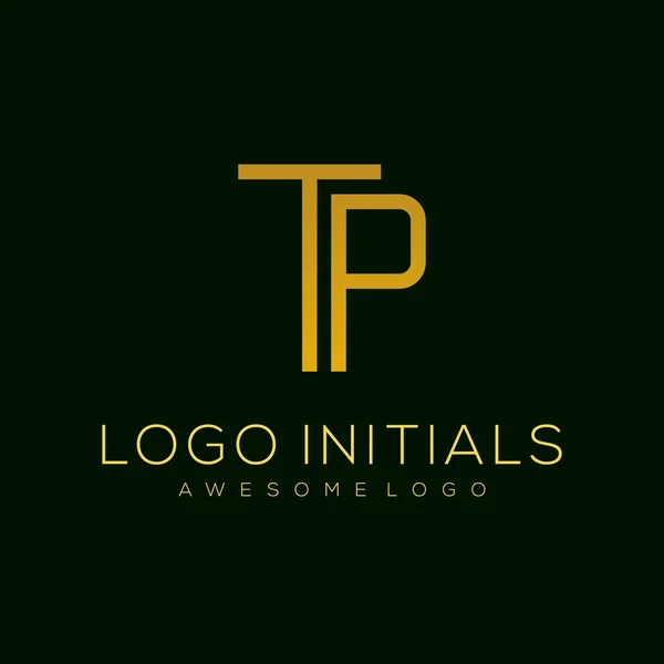 stock vector Letter T P luxury logo template color