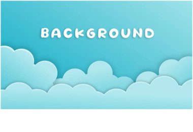 Clouds background papercut realistic style