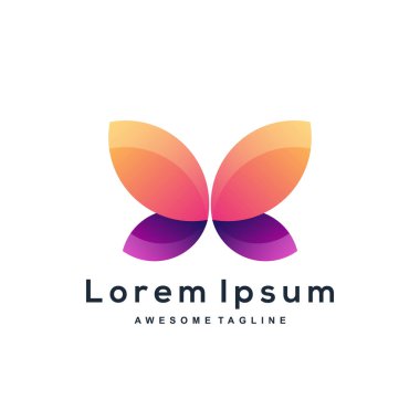 Butterfly gradient logo design colorful