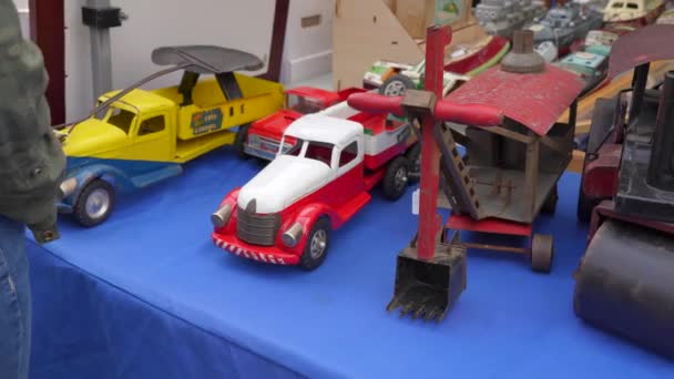 Old Little Construction Toys — Stock Video