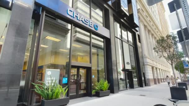 San Francisco Finans Bölgesi Ndeki Chase Bankası Güneşli Bir Günde — Stok video