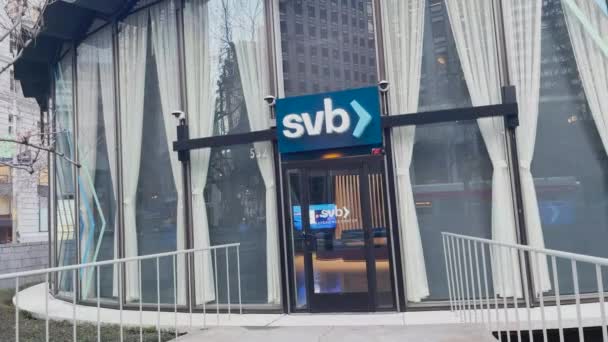 Pan Silicon Valley Bank São Francisco Califórnia Durante Crise Bancária — Vídeo de Stock