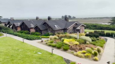 Bodega Körfezi 'nde güzel bahçelerle çevrili evler.