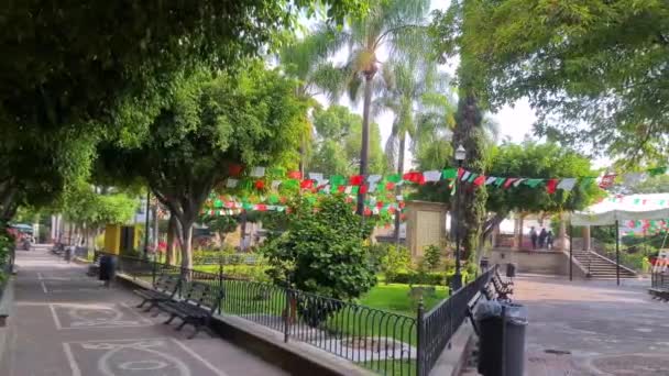 メキシコ中央部は9月に独立記念日に飾られた — ストック動画