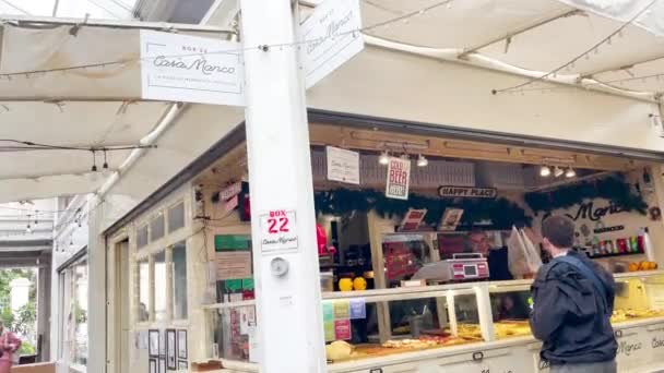 Ιταλική Fast Food Stall Φώτα Αναβοσβήνει — Αρχείο Βίντεο
