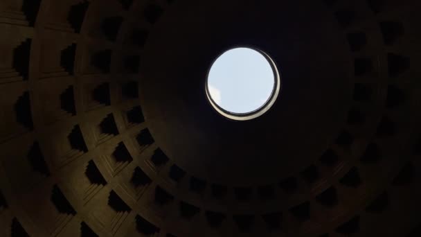 Plafond Van Het Pantheon Een Bewolkte Dag — Stockvideo