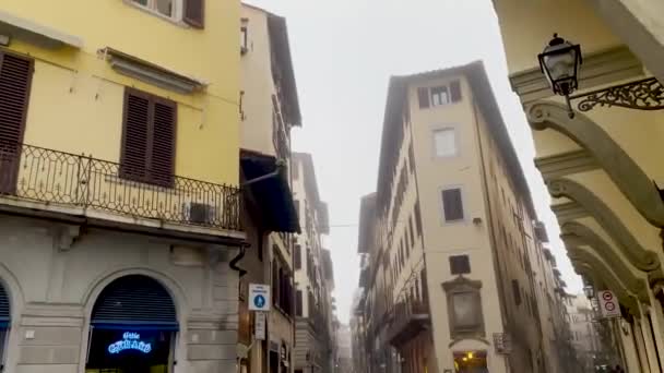 Firenze Toscana Italia 2023 Una Mattinata Nebbiosa Fitta Nebbia Non — Video Stock