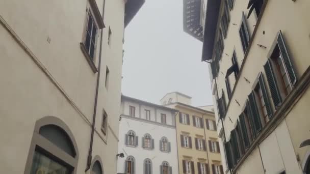Una Tranquila Calle Florencia Presenta Una Línea Tiendas Con Encanto — Vídeo de stock