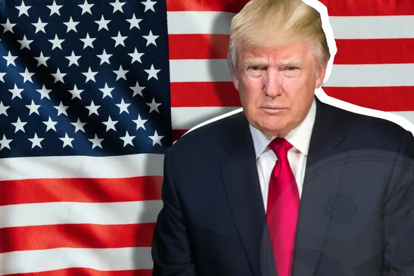 Дональд Трамп Флаг Сша Герб Сша — стоковое фото
