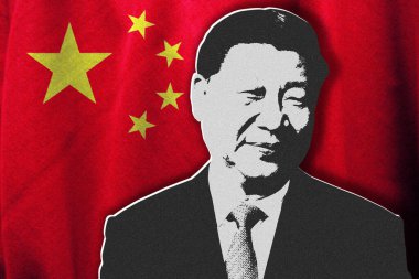 Xi Jinping ve Çin bayrağı