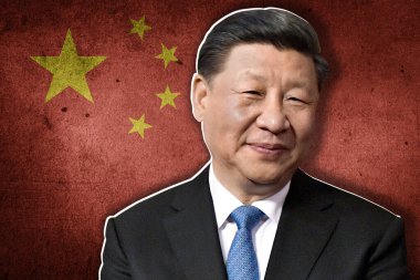 Xi Jinping ve Çin bayrağı