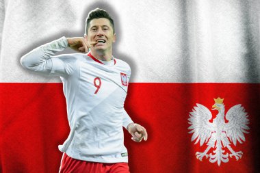 Robert Lewandowski ve Polonya bayrağı