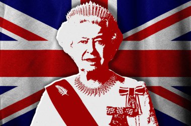 Kraliçe II. Elizabeth ve İngiliz bayrağı