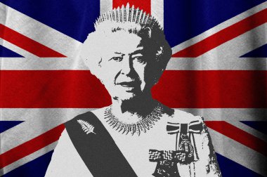 Kraliçe II. Elizabeth ve İngiliz bayrağı