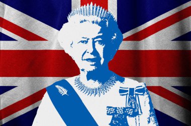 Kraliçe II. Elizabeth ve İngiliz bayrağı