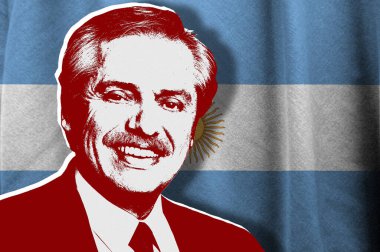 Alberto Fernandez ve Arjantin bayrağı