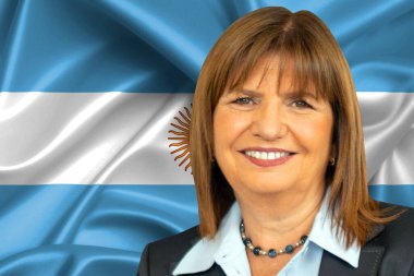 Patricia Bullrich ve Arjantin bayrağı