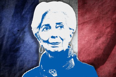 Christine Lagarde ve Fransız bayrağı