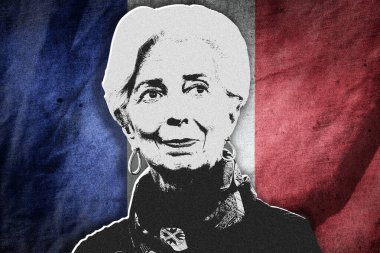 Christine Lagarde ve Fransız bayrağı