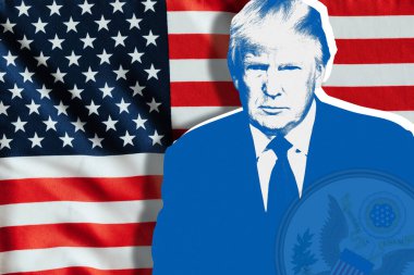 Donald Trump ve ABD bayrağı