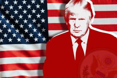 Donald Trump ve ABD bayrağı