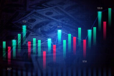 Dolar banknotları ve bar tablosu - Ekonomi tablosu (ABD, para, ekonomi, enflasyon, seçimler, tarifeler, hükümet)