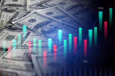Dolar banknotları ve bar tablosu - Ekonomi tablosu (ABD, para, ekonomi, enflasyon, seçimler, tarifeler, hükümet)