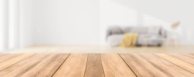 Kanepe ve küçük masa ile modern oturma odası ev ürünleri montaj reklam arka plan modeli için vintage ev stili