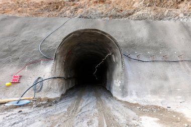 View of the entrance tunnel to the underground mine.