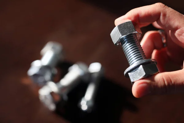 View Bolts Nuts Fasteners Bolt Form Threaded Fastener External Male — Stockfoto