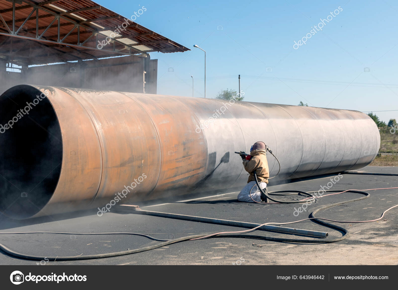 Sandblaster Sanding Steel Pipe Material Abrasive Blasting More Commonly