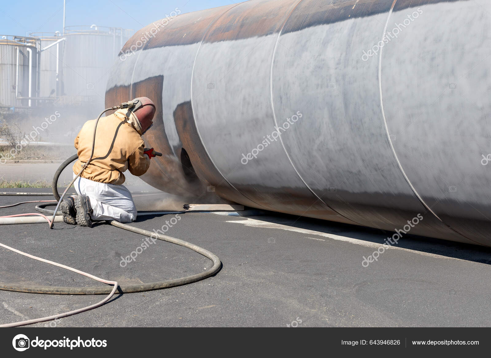 Sandblaster Sanding Steel Pipe Material Abrasive Blasting More Commonly