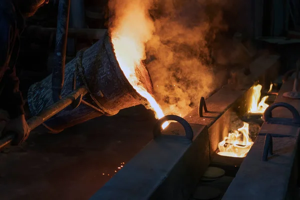 Casting Foundry Casting Process Which Solid Metal Shapes Castings Produced — ストック写真