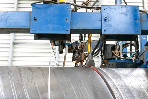 Automatic Machine Welding Spiral Welded Pipe Welding System Welds Pipe — Foto de Stock