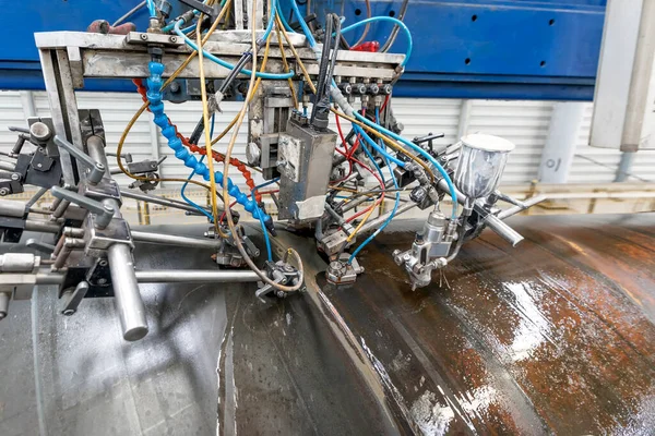 Automatische Ultrasone Pijplassen Inspectie Productie Van Buizen Omvat Verschillende Stappen — Stockfoto