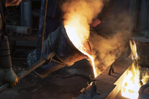 Casting Foundry Casting Process Which Solid Metal Shapes Castings Produced — ストック写真