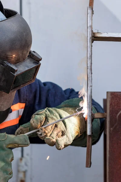 Welder Qualification Welder Welding Shielded Metal Arc Welding Process Steel — Stok fotoğraf