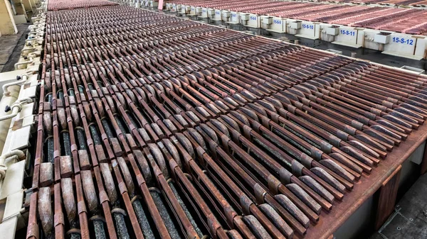 Copper Electrolysis Cathode Plates Copper Refined Electrolysis Anodes Cast Processed — ストック写真
