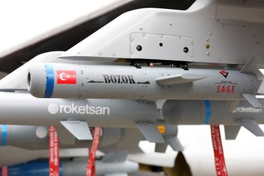Samsun, Türkiye - 04 Eylül 2022: Türk savunma sanayii İHA 'lar için Bozok lazer güdümlü mühimmat seri üretimine başladı