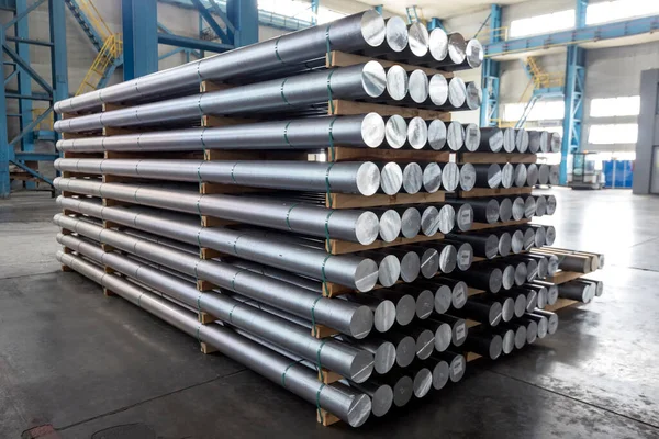 Billets Aluminium Factory Hall Heroult Process Produces Aluminium Purity Further — Fotografia de Stock