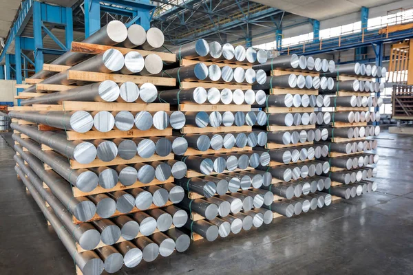 Billets Aluminium Factory Hall Heroult Process Produces Aluminium Purity Further —  Fotos de Stock