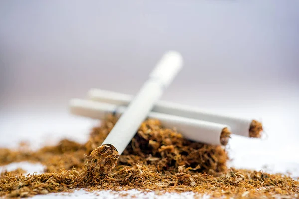 Close View Filtered Cigarettes Stack Tobacco Also Known Colloquially Fag — Stock Photo, Image
