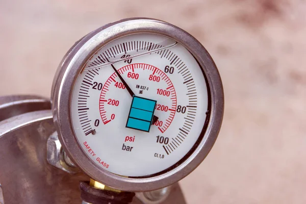 View Manometer Shows 450 Psi Bar Pressure Manometer Manufactured According — Stock Photo, Image