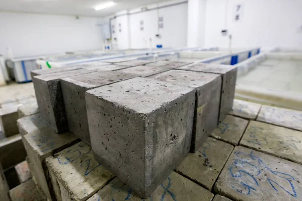 View Compressive Strength Test Concrete Cubic Samples Cubic Cylindrical Samples — Stock Photo, Image